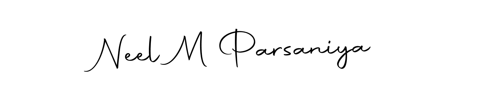 Create a beautiful signature design for name Neel M Parsaniya. With this signature (Autography-DOLnW) fonts, you can make a handwritten signature for free. Neel M Parsaniya signature style 10 images and pictures png