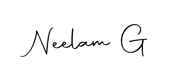 Design your own signature with our free online signature maker. With this signature software, you can create a handwritten (Autography-DOLnW) signature for name Neelam G. Neelam G signature style 10 images and pictures png