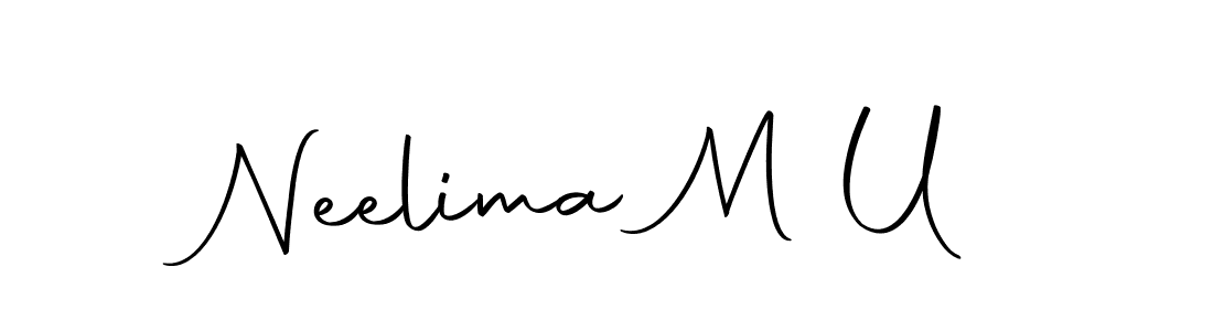 Here are the top 10 professional signature styles for the name Neelima M U. These are the best autograph styles you can use for your name. Neelima M U signature style 10 images and pictures png