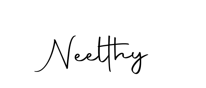How to make Neelthy name signature. Use Autography-DOLnW style for creating short signs online. This is the latest handwritten sign. Neelthy signature style 10 images and pictures png