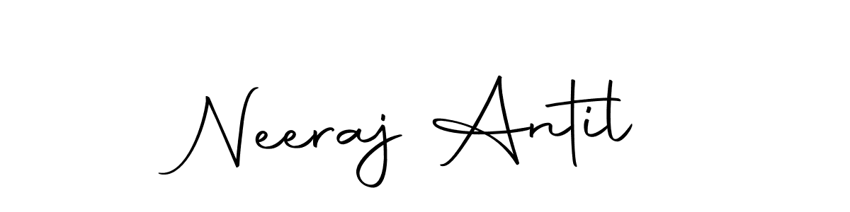 How to make Neeraj Antil name signature. Use Autography-DOLnW style for creating short signs online. This is the latest handwritten sign. Neeraj Antil signature style 10 images and pictures png