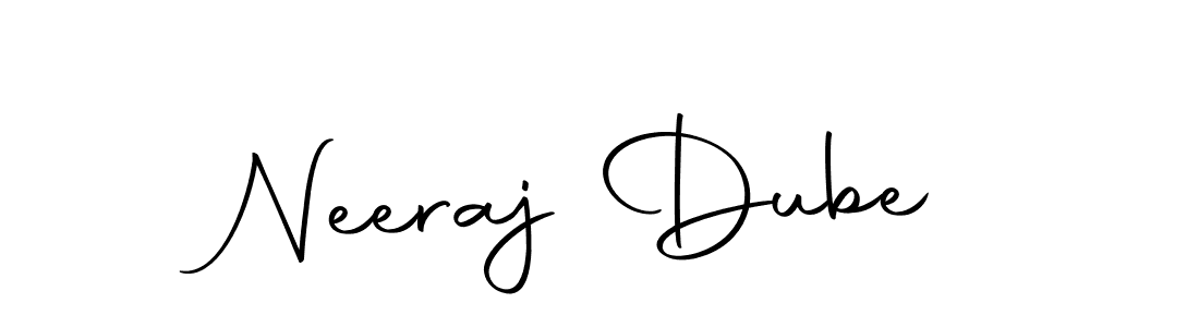 How to make Neeraj Dube name signature. Use Autography-DOLnW style for creating short signs online. This is the latest handwritten sign. Neeraj Dube signature style 10 images and pictures png