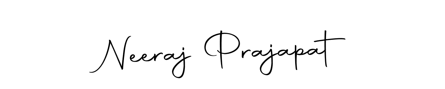 How to make Neeraj Prajapat name signature. Use Autography-DOLnW style for creating short signs online. This is the latest handwritten sign. Neeraj Prajapat signature style 10 images and pictures png