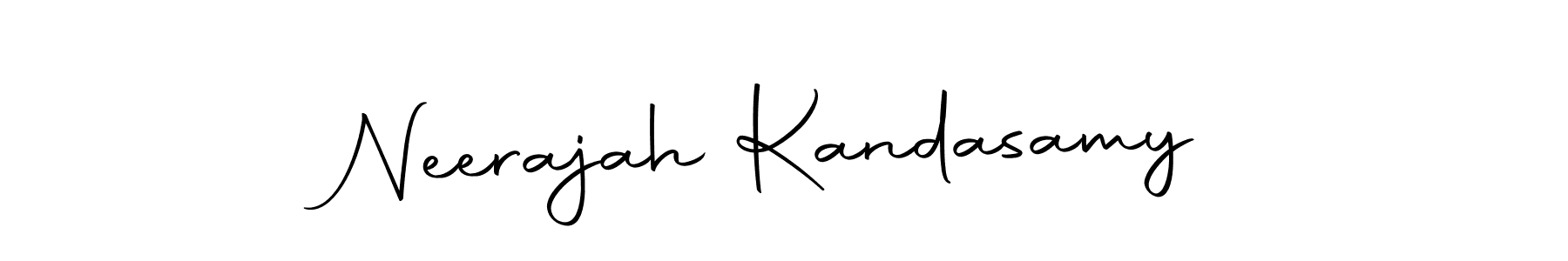 How to make Neerajah Kandasamy name signature. Use Autography-DOLnW style for creating short signs online. This is the latest handwritten sign. Neerajah Kandasamy signature style 10 images and pictures png