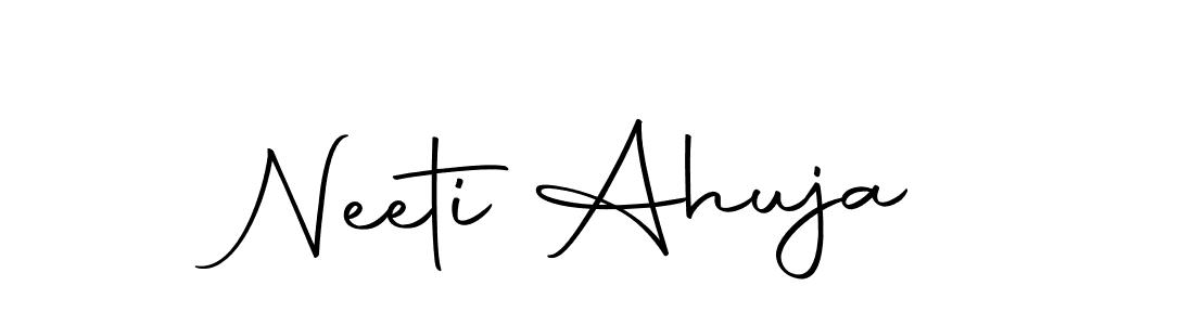 How to make Neeti Ahuja name signature. Use Autography-DOLnW style for creating short signs online. This is the latest handwritten sign. Neeti Ahuja signature style 10 images and pictures png