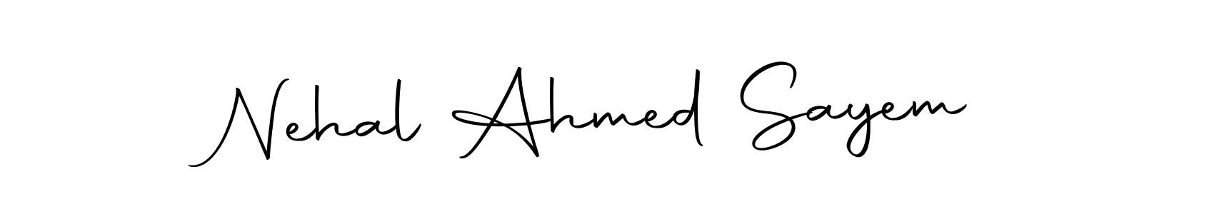 How to make Nehal Ahmed Sayem name signature. Use Autography-DOLnW style for creating short signs online. This is the latest handwritten sign. Nehal Ahmed Sayem signature style 10 images and pictures png