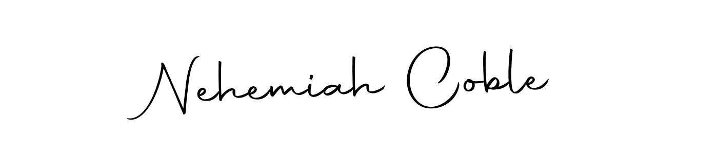 How to make Nehemiah Coble name signature. Use Autography-DOLnW style for creating short signs online. This is the latest handwritten sign. Nehemiah Coble signature style 10 images and pictures png