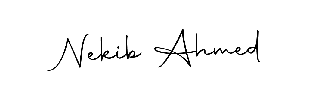 How to make Nekib Ahmed name signature. Use Autography-DOLnW style for creating short signs online. This is the latest handwritten sign. Nekib Ahmed signature style 10 images and pictures png