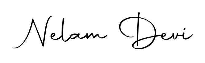 You should practise on your own different ways (Autography-DOLnW) to write your name (Nelam Devi) in signature. Don't let someone else do it for you. Nelam Devi signature style 10 images and pictures png