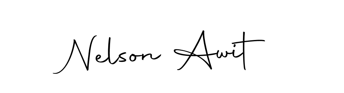 How to make Nelson Awit name signature. Use Autography-DOLnW style for creating short signs online. This is the latest handwritten sign. Nelson Awit signature style 10 images and pictures png