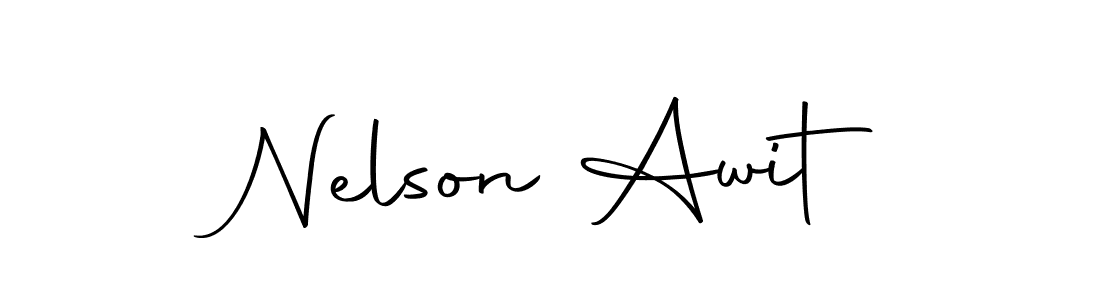 How to make Nelson Awit name signature. Use Autography-DOLnW style for creating short signs online. This is the latest handwritten sign. Nelson Awit signature style 10 images and pictures png