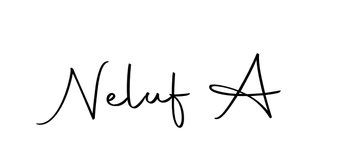 Make a beautiful signature design for name Neluf A. Use this online signature maker to create a handwritten signature for free. Neluf A signature style 10 images and pictures png