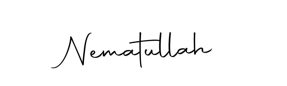 Design your own signature with our free online signature maker. With this signature software, you can create a handwritten (Autography-DOLnW) signature for name Nematullah. Nematullah signature style 10 images and pictures png