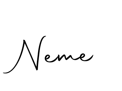 Similarly Autography-DOLnW is the best handwritten signature design. Signature creator online .You can use it as an online autograph creator for name Neme. Neme signature style 10 images and pictures png