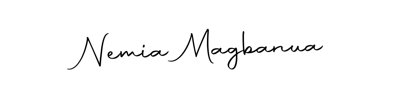 Make a beautiful signature design for name Nemia Magbanua. With this signature (Autography-DOLnW) style, you can create a handwritten signature for free. Nemia Magbanua signature style 10 images and pictures png