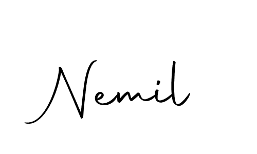 Design your own signature with our free online signature maker. With this signature software, you can create a handwritten (Autography-DOLnW) signature for name Nemil. Nemil signature style 10 images and pictures png