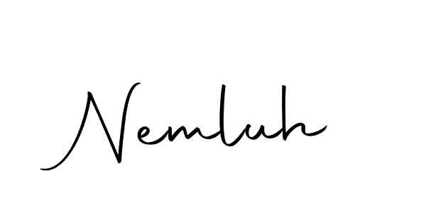 You should practise on your own different ways (Autography-DOLnW) to write your name (Nemluh) in signature. don't let someone else do it for you. Nemluh signature style 10 images and pictures png