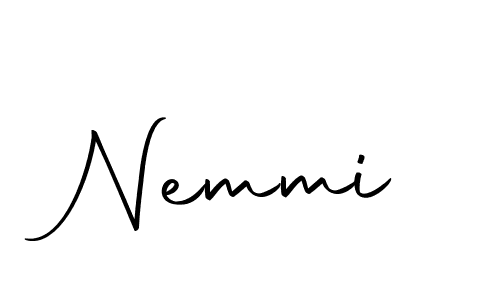 How to make Nemmi name signature. Use Autography-DOLnW style for creating short signs online. This is the latest handwritten sign. Nemmi signature style 10 images and pictures png