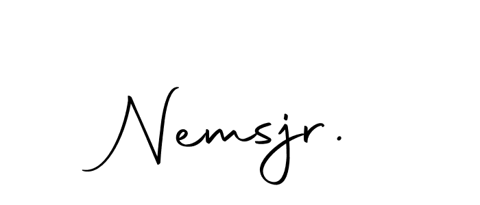 How to make Nemsjr. name signature. Use Autography-DOLnW style for creating short signs online. This is the latest handwritten sign. Nemsjr. signature style 10 images and pictures png