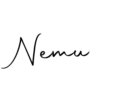 Design your own signature with our free online signature maker. With this signature software, you can create a handwritten (Autography-DOLnW) signature for name Nemu. Nemu signature style 10 images and pictures png