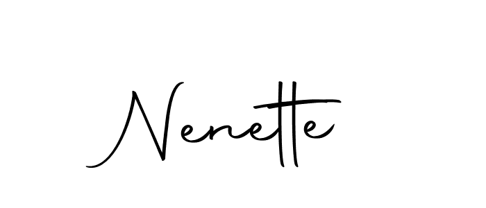 Make a beautiful signature design for name Nenette. With this signature (Autography-DOLnW) style, you can create a handwritten signature for free. Nenette signature style 10 images and pictures png