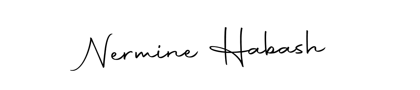 Design your own signature with our free online signature maker. With this signature software, you can create a handwritten (Autography-DOLnW) signature for name Nermine Habash. Nermine Habash signature style 10 images and pictures png