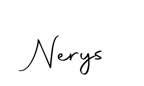 Use a signature maker to create a handwritten signature online. With this signature software, you can design (Autography-DOLnW) your own signature for name Nerys. Nerys signature style 10 images and pictures png