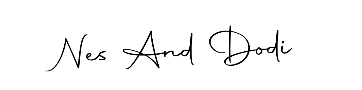 Design your own signature with our free online signature maker. With this signature software, you can create a handwritten (Autography-DOLnW) signature for name Nes And Dodi. Nes And Dodi signature style 10 images and pictures png