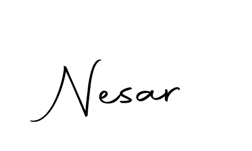Make a beautiful signature design for name Nesar. With this signature (Autography-DOLnW) style, you can create a handwritten signature for free. Nesar signature style 10 images and pictures png