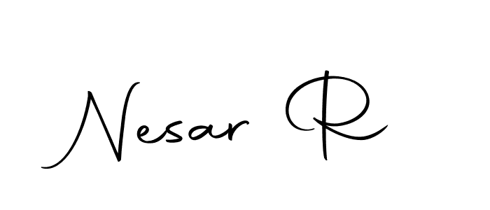 Make a beautiful signature design for name Nesar R. Use this online signature maker to create a handwritten signature for free. Nesar R signature style 10 images and pictures png