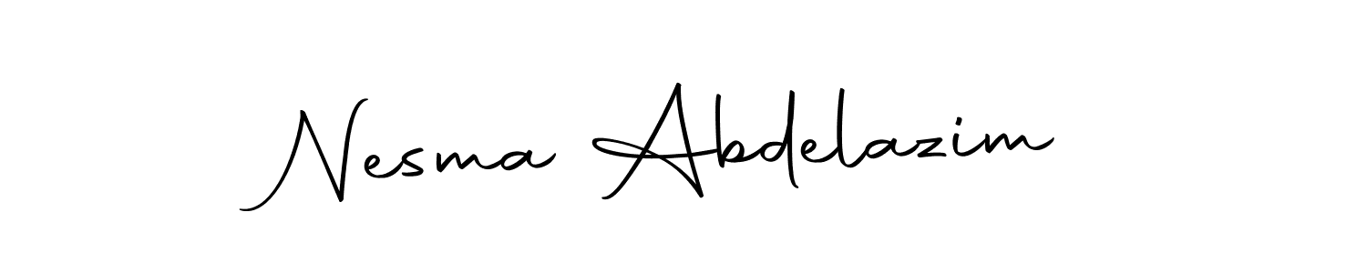 How to make Nesma Abdelazim name signature. Use Autography-DOLnW style for creating short signs online. This is the latest handwritten sign. Nesma Abdelazim signature style 10 images and pictures png