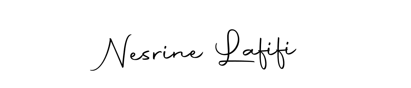 How to make Nesrine Lafifi name signature. Use Autography-DOLnW style for creating short signs online. This is the latest handwritten sign. Nesrine Lafifi signature style 10 images and pictures png