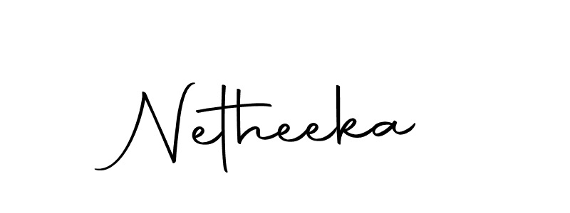 Use a signature maker to create a handwritten signature online. With this signature software, you can design (Autography-DOLnW) your own signature for name Netheeka. Netheeka signature style 10 images and pictures png