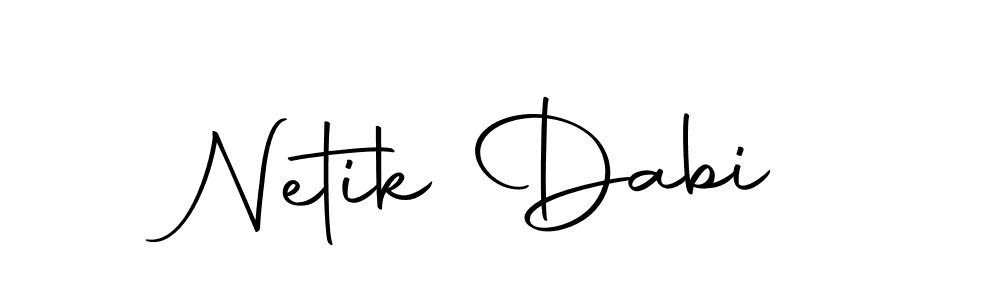 Use a signature maker to create a handwritten signature online. With this signature software, you can design (Autography-DOLnW) your own signature for name Netik Dabi. Netik Dabi signature style 10 images and pictures png