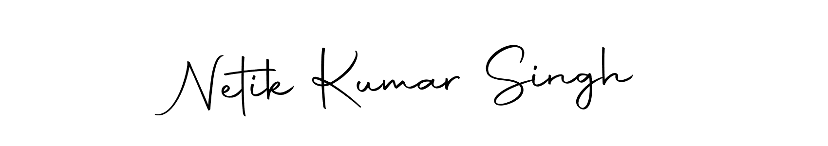 How to make Netik Kumar Singh name signature. Use Autography-DOLnW style for creating short signs online. This is the latest handwritten sign. Netik Kumar Singh signature style 10 images and pictures png