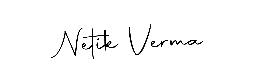 How to make Netik Verma name signature. Use Autography-DOLnW style for creating short signs online. This is the latest handwritten sign. Netik Verma signature style 10 images and pictures png