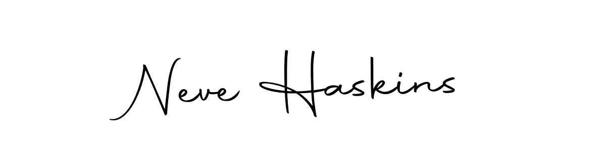 How to make Neve Haskins name signature. Use Autography-DOLnW style for creating short signs online. This is the latest handwritten sign. Neve Haskins signature style 10 images and pictures png