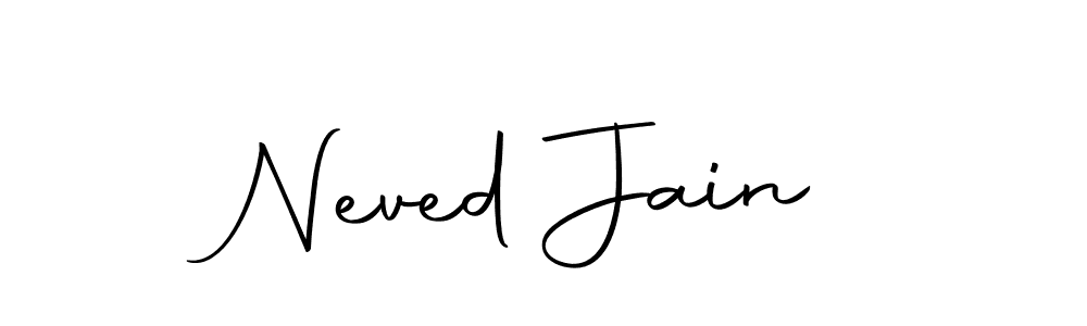 How to make Neved Jain name signature. Use Autography-DOLnW style for creating short signs online. This is the latest handwritten sign. Neved Jain signature style 10 images and pictures png