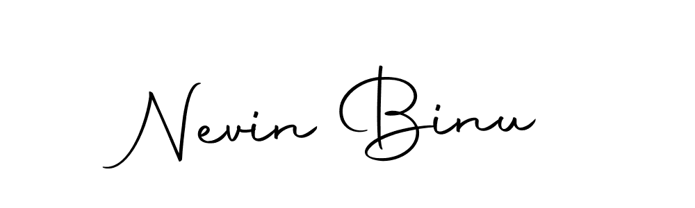 How to make Nevin Binu name signature. Use Autography-DOLnW style for creating short signs online. This is the latest handwritten sign. Nevin Binu signature style 10 images and pictures png