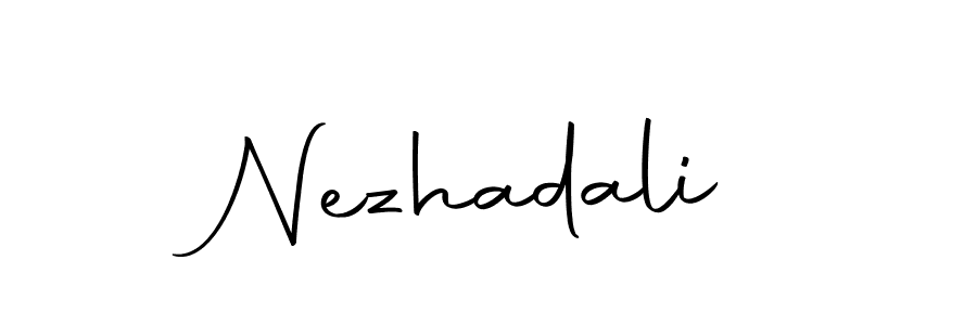 How to make Nezhadali name signature. Use Autography-DOLnW style for creating short signs online. This is the latest handwritten sign. Nezhadali signature style 10 images and pictures png