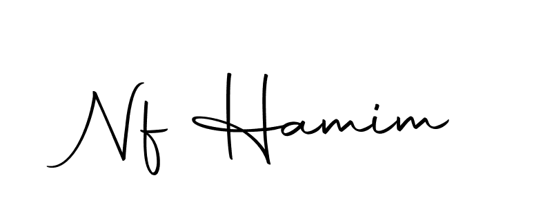 You should practise on your own different ways (Autography-DOLnW) to write your name (Nf Hamim) in signature. don't let someone else do it for you. Nf Hamim signature style 10 images and pictures png