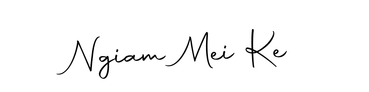 You should practise on your own different ways (Autography-DOLnW) to write your name (Ngiam Mei Ke) in signature. don't let someone else do it for you. Ngiam Mei Ke signature style 10 images and pictures png