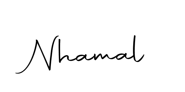 How to make Nhamal name signature. Use Autography-DOLnW style for creating short signs online. This is the latest handwritten sign. Nhamal signature style 10 images and pictures png