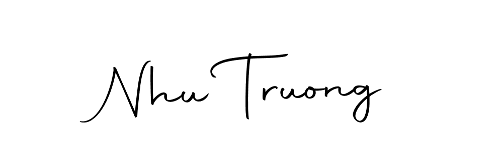 You should practise on your own different ways (Autography-DOLnW) to write your name (Nhu Truong) in signature. don't let someone else do it for you. Nhu Truong signature style 10 images and pictures png