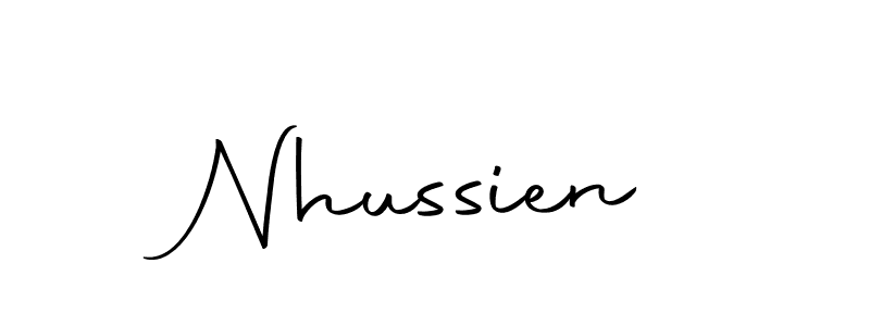 Use a signature maker to create a handwritten signature online. With this signature software, you can design (Autography-DOLnW) your own signature for name Nhussien. Nhussien signature style 10 images and pictures png