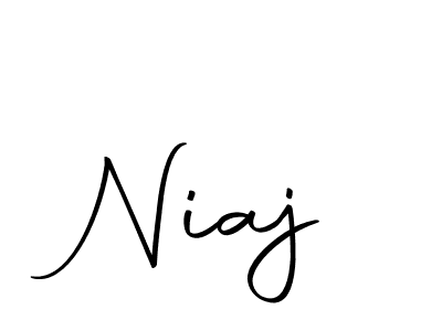How to make Niaj name signature. Use Autography-DOLnW style for creating short signs online. This is the latest handwritten sign. Niaj signature style 10 images and pictures png