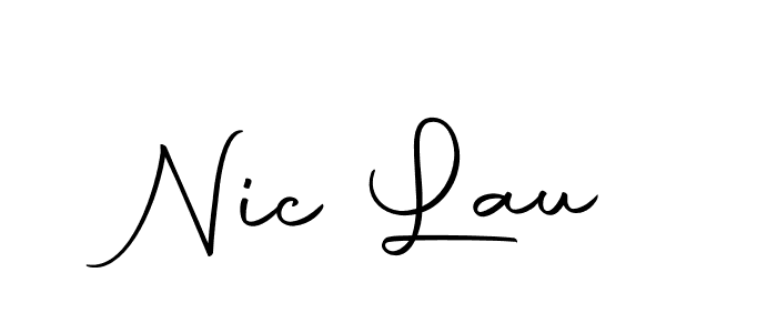 You should practise on your own different ways (Autography-DOLnW) to write your name (Nic Lau) in signature. don't let someone else do it for you. Nic Lau signature style 10 images and pictures png