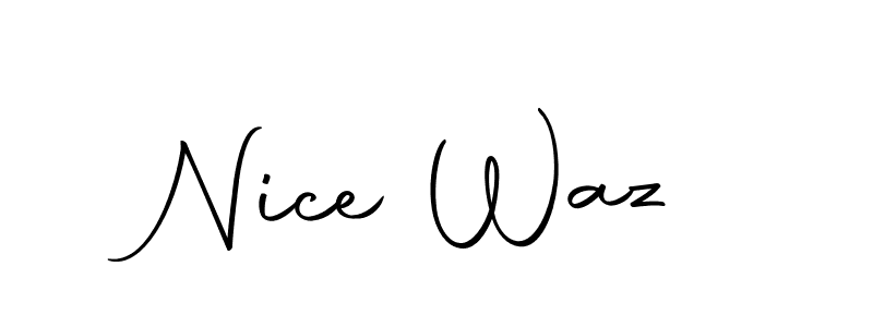 Similarly Autography-DOLnW is the best handwritten signature design. Signature creator online .You can use it as an online autograph creator for name Nice Waz. Nice Waz signature style 10 images and pictures png