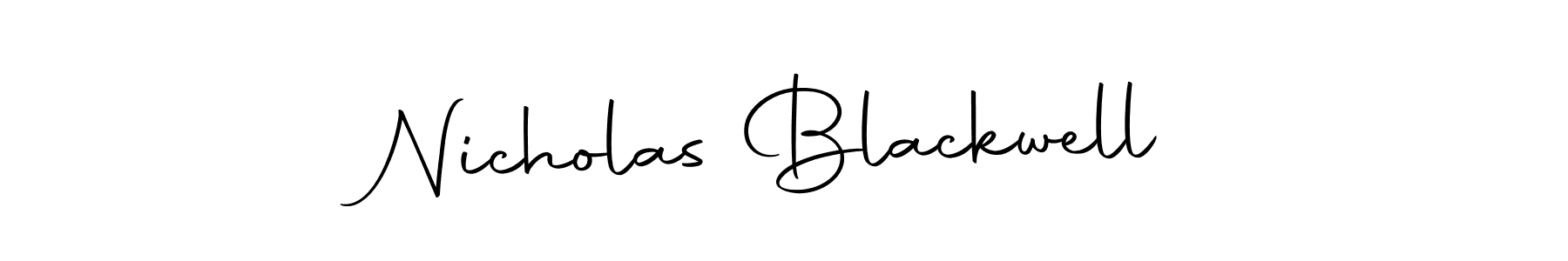 How to make Nicholas Blackwell name signature. Use Autography-DOLnW style for creating short signs online. This is the latest handwritten sign. Nicholas Blackwell signature style 10 images and pictures png