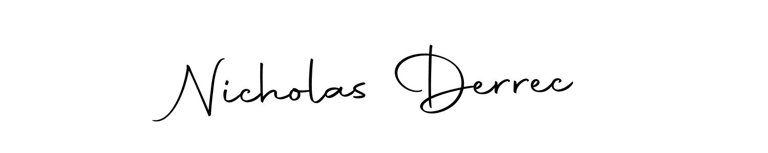 Autography-DOLnW is a professional signature style that is perfect for those who want to add a touch of class to their signature. It is also a great choice for those who want to make their signature more unique. Get Nicholas Derrec name to fancy signature for free. Nicholas Derrec signature style 10 images and pictures png